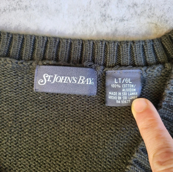 St. John's Bay Green Knit Grandpa Sweater Vest - Picture 4 of 9